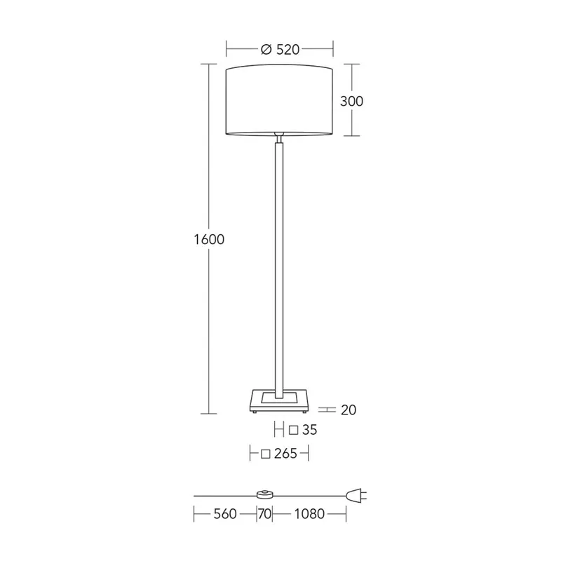Lampa stojąca Titos marki HerzBlut, drewno, biały, 160 cm wysokości, E27