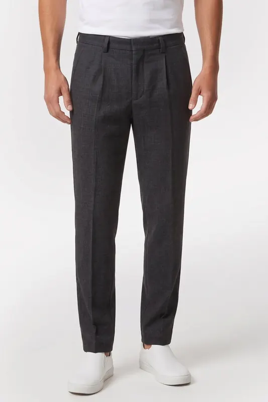The Kooples Pants With Pleats Black Grey Maat: 44 | Tailored Broeken Outlet | Heren | Grijs