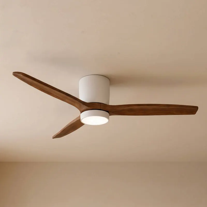 Wentylator sufitowy LED Lucande Faipari, ciemne drewno, DC, 132 cm
