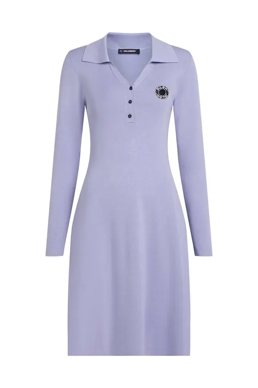 Karl Lagerfeld Polo Knit Dress Sweet Lavender Maat: S | Blousejurken Outlet | Dames