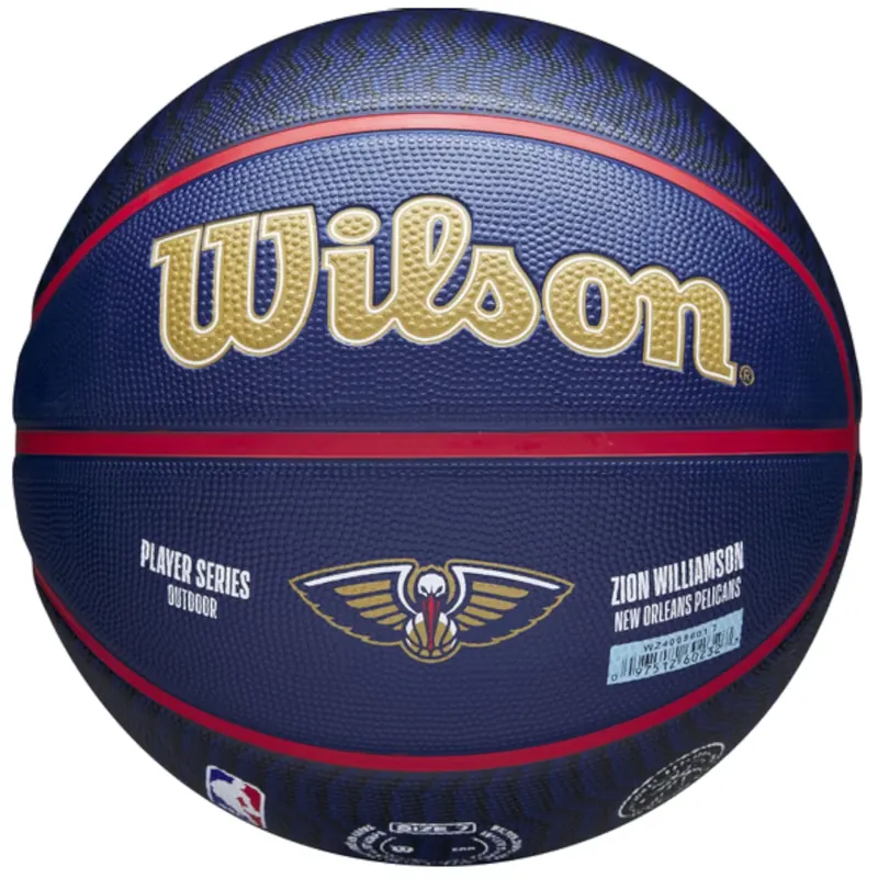 Wilson NBA Player Icon Zion Williamson Outdoor Ball WZ4008601XB7, Unisex, Granatowe, piłki do koszykówki, Guma, rozmiar: 7