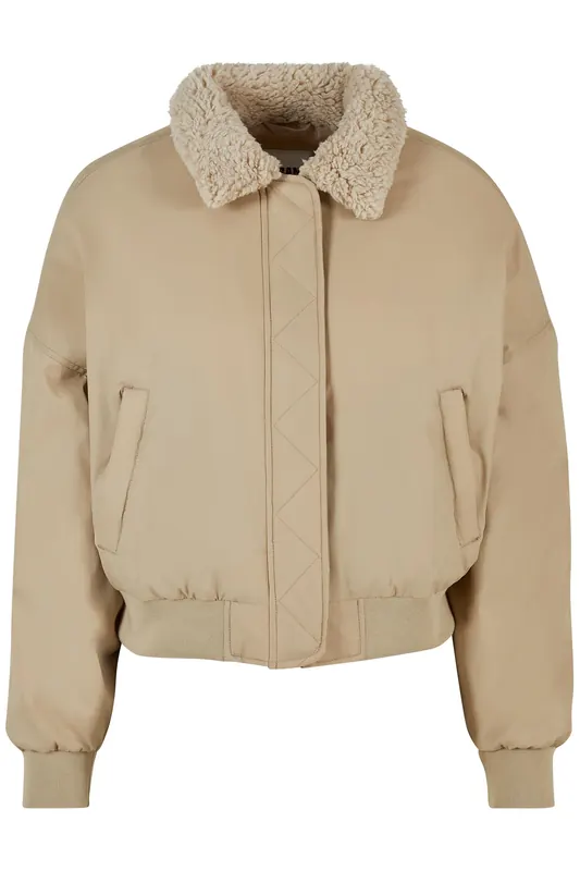 Urban Classics Ladies Pilot Bomber Jacket Wet Sand/sand Maat: L | Jassen Outlet | Dames | Beige