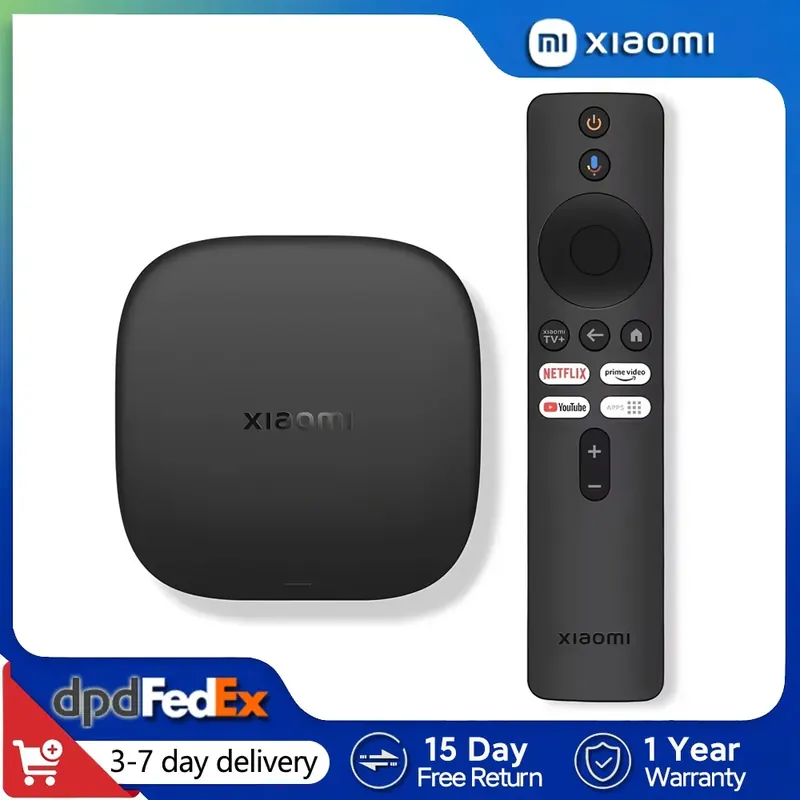 New Xiaomi TV Box S 3rd Gen, Smart Android TV Box 4K UHD Media Player, Dolby Vision HDR10+ Google Assistant Google TV Set-Top Box