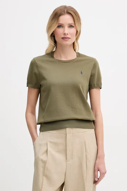 Polo Ralph Lauren sweter z krótkim rękawem damski z bawełną