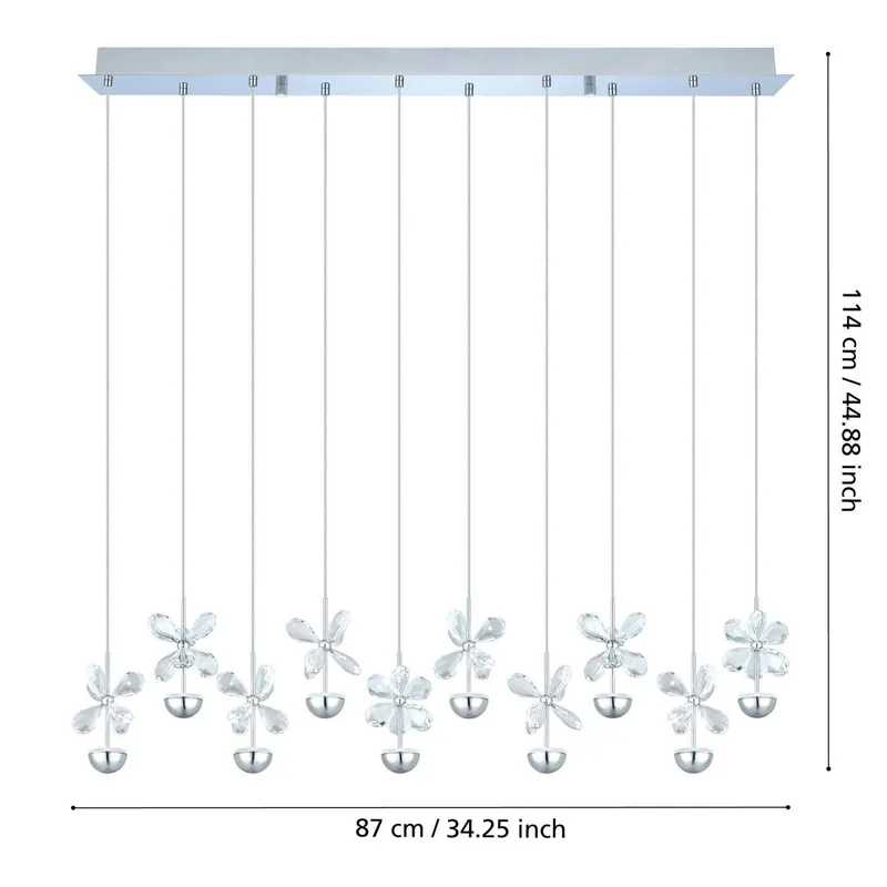 EGLO Stars of Light LED-Pendel Pianopoli, chrom, długość 87 cm