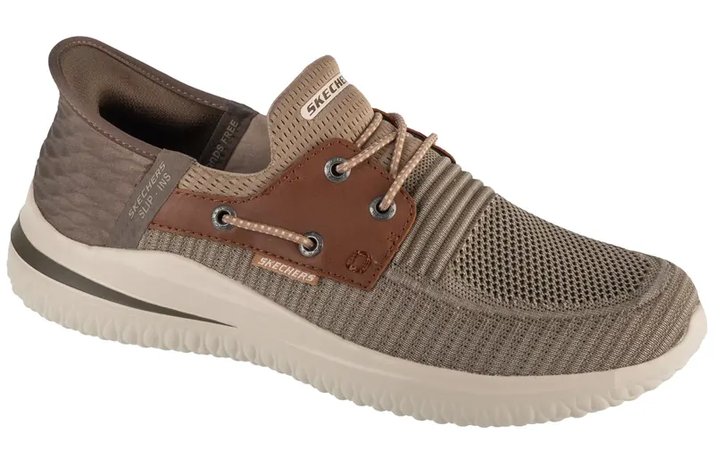 Skechers Slip-Ins: Delson 3.0 - Roth 210606-TPBR, Męskie, Szare, buty sneakers, tkanina, rozmiar: 44