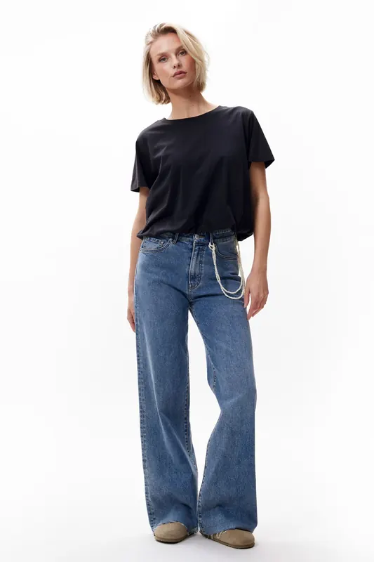Catwalk Junkie Tuck In Tshirt Black Maat: 36 | Wijde Broeken Outlet | Dames | Blauw