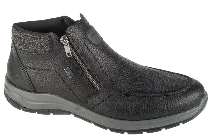 Rieker Booties 03660-00, Męskie, Czarne, trzewiki, skóra licowa, rozmiar: 42