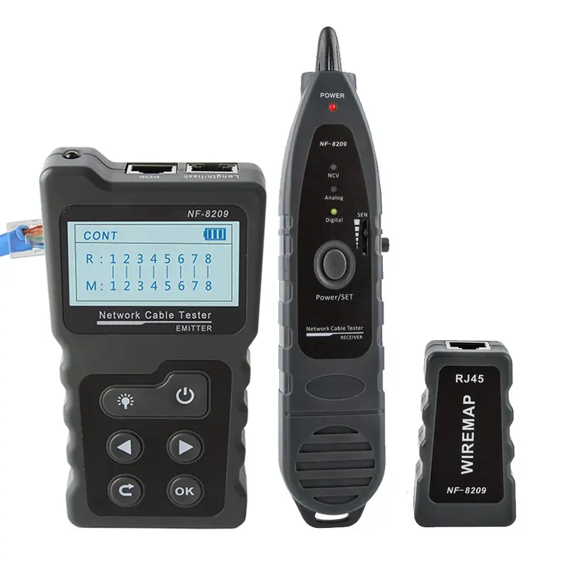 NOYAFA NF-8209 RJ45 lokalizator kabli sieć POE Wire Checker tester kabli Test narzędzie sieciowe skanowanie kabla Wiremap utp Tester
