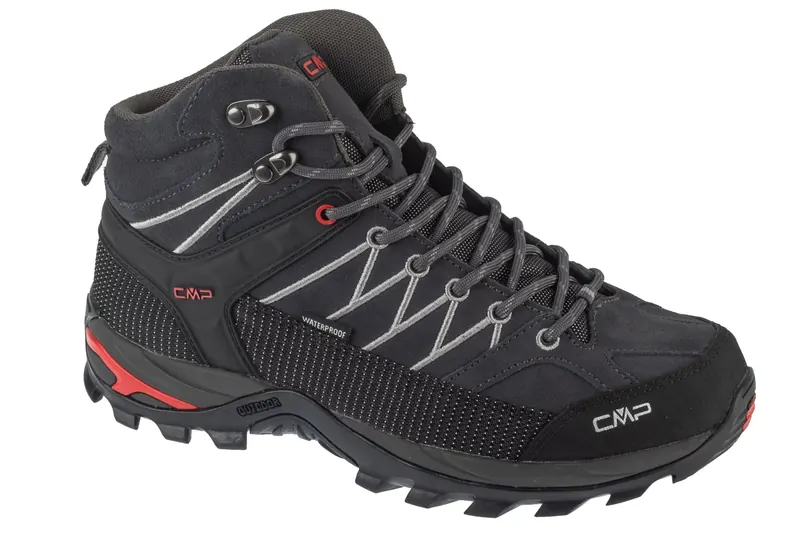 CMP Rigel Mid WP 3Q12947-60UU, Męskie, Szare, buty trekkingowe, skóra zamszowa, rozmiar: 43