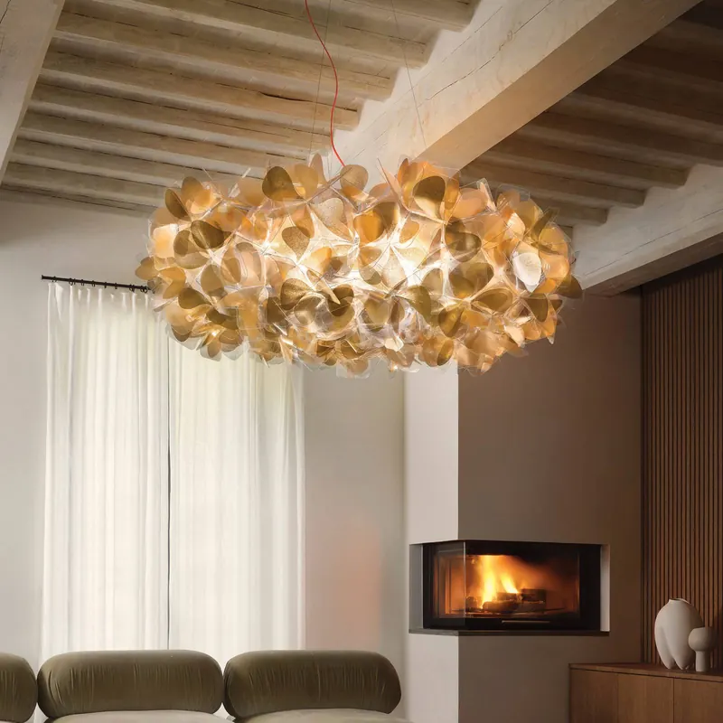 Slamp Żyrandol Clizia MAMA NON MAMA, Ø78cm, złoty/czerwony