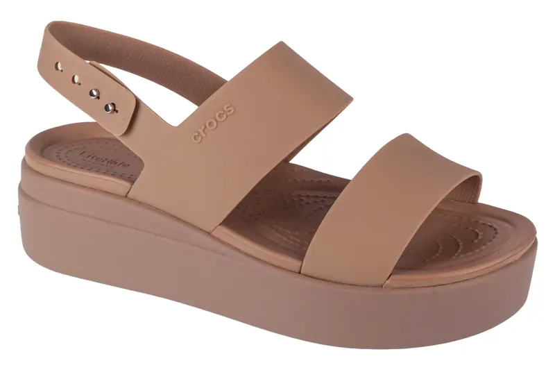 Crocs Brooklyn Low Wedge 206453-2EL, Damskie, Brązowe, sandały, syntetyk, rozmiar: 42/43