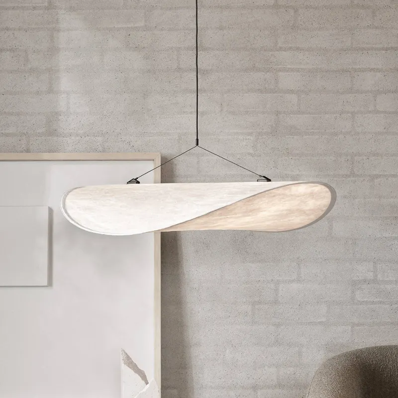 Żyrandol LED New Works Tense, Ø 70 cm, biała