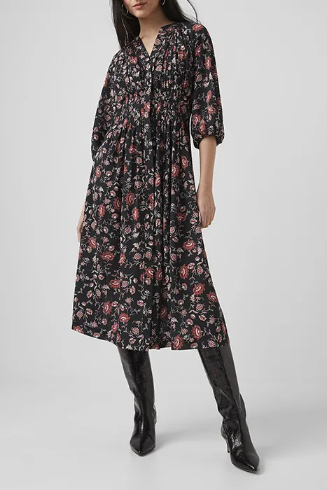 French Connection Alison Pleated Dress Misc. Maat: 8 | Midi Jurken Outlet | Dames
