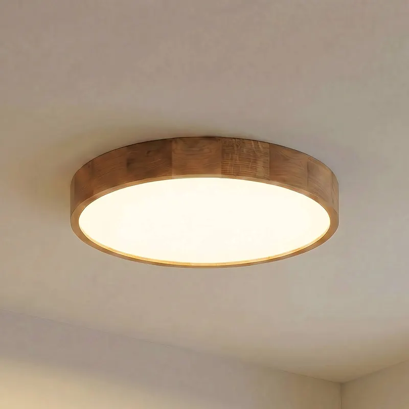 Lampa sufitowa Cleo, Ø 57,5 cm, 5-punktowa, drewno dębowe, E27