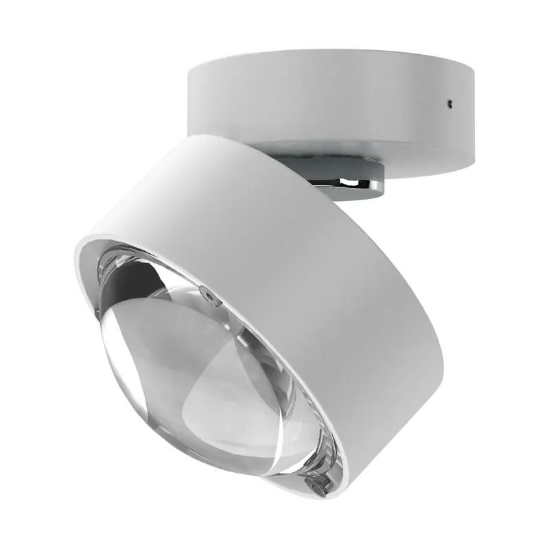 Puk Mini Move LED, przezroczysta soczewka, biały mat/chrom