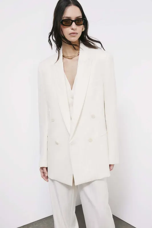 Strukturalny dwurzędowy blazer