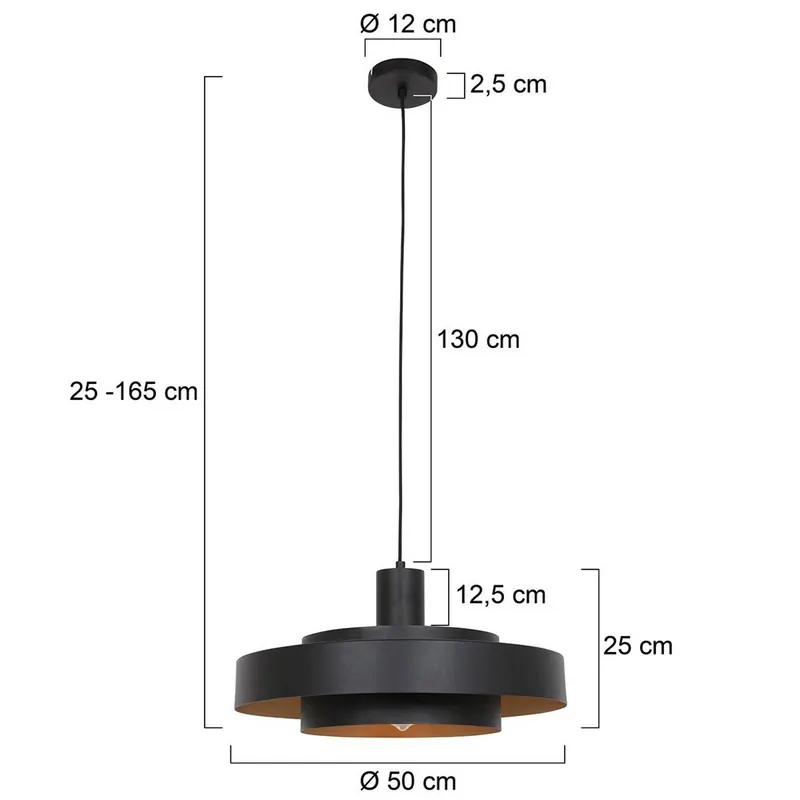 Żyrandol Flinter, dekor drewniany, metal, Ø 50 cm, E27