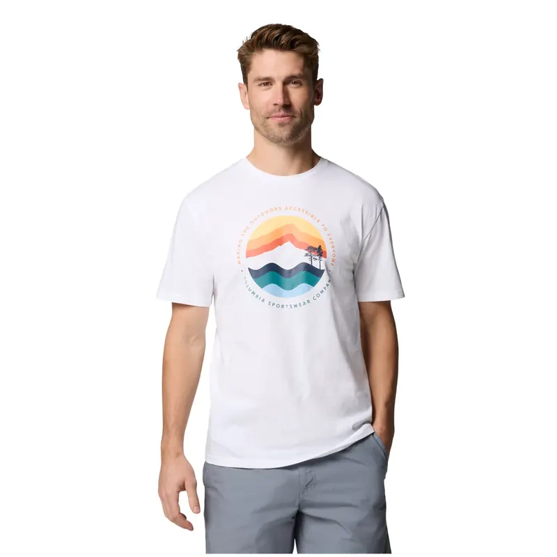 Columbia Path Lake II Graphic Tee 1934814111, Męskie, Białe, t-shirty, bawełna, rozmiar: M