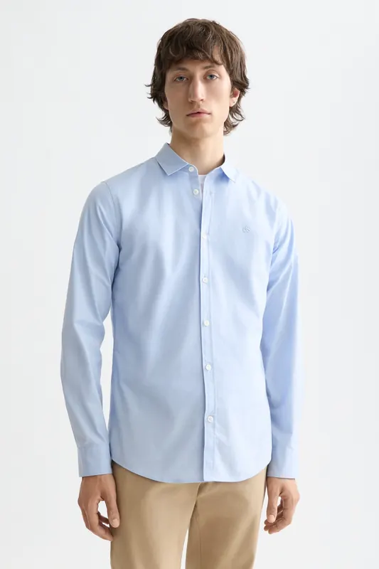 Scotch & Soda Nos Cotton Poplin Slim-fit Shirt Shirt Blue Maat: M | Zakelijke Overhemden Outlet | Heren | Blauw