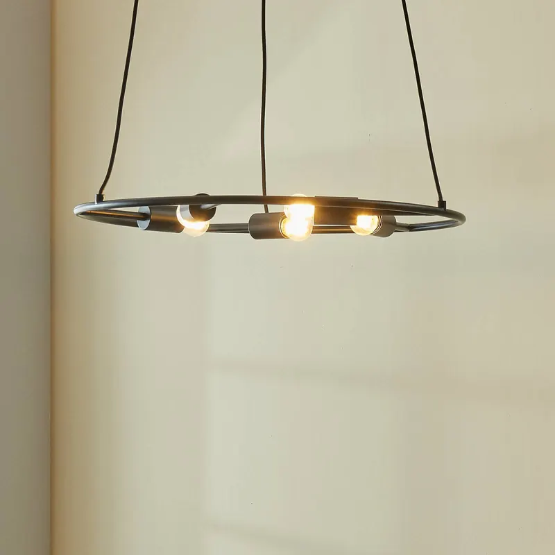 Lampa wisząca Lucande Linnard ze stali, 5-punktowa