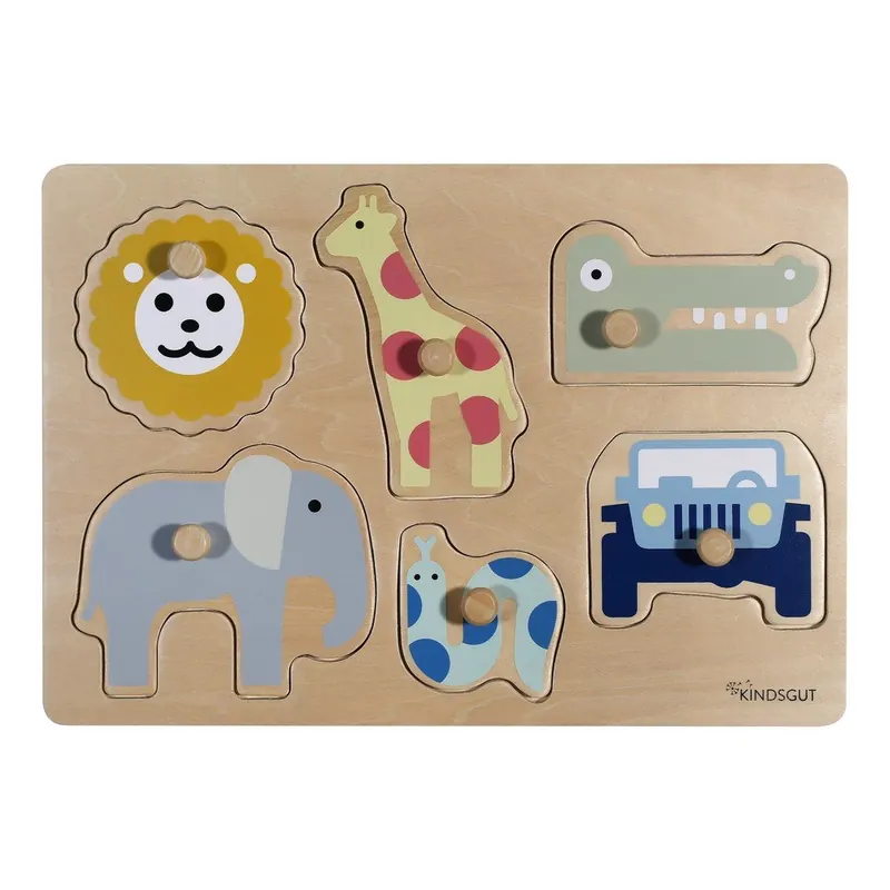 Drewniane puzzle (liczba elementów 6) Safari – Kindsgut