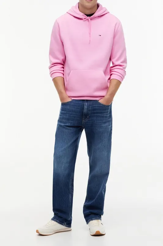 Tommy Hilfiger Regular Flag Hoodie Pink Daisy Maat: XXL | Hoodies Outlet | Heren | Roze