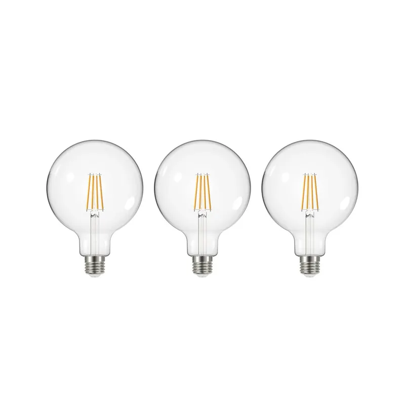 Żarówka LED przezroczysta E27 G125 3,8W 2700K 806lm 3er