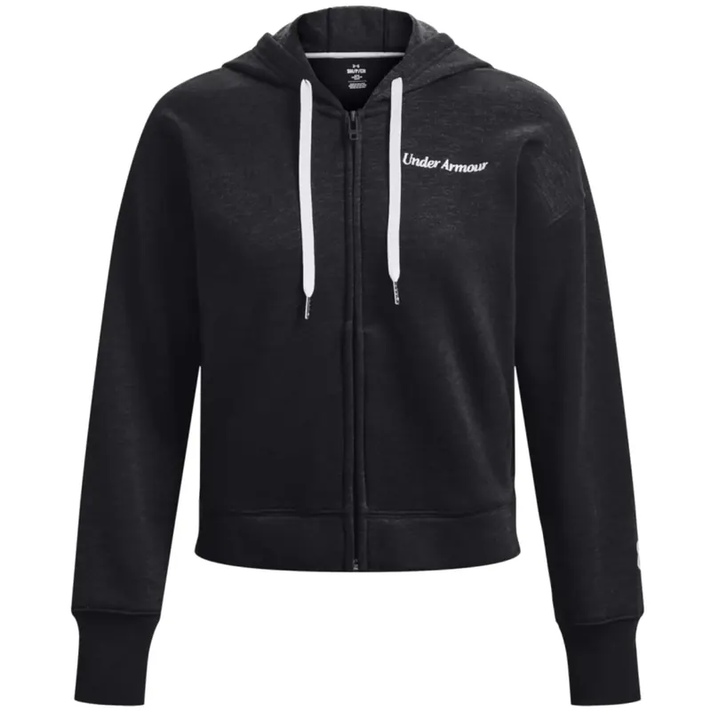 Under Armour Essential Fleece Script FZ Hoodie 1374106-001, Damskie, Czarne, bluzy, bawełna, rozmiar: S