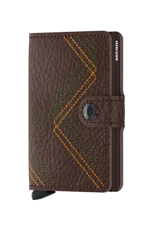 Secrid Unisex Miniwallet Stitch Linea Espresso Maat: OS | Portemonnees Outlet | Unisex | Bruin