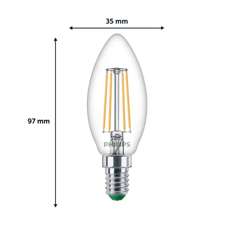 Żarówka LED Philips E14 B35 2,3 W 485 lm 2700 K filament, opakowanie 3 szt