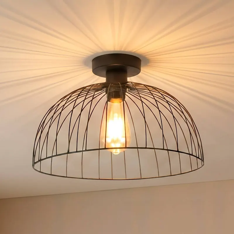 Lampa sufitowa Kadeh, czarna, Ø 40 cm, metal, E27