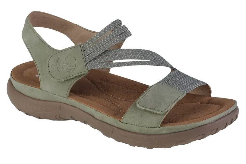 Rieker Sandals 64870-52, Damskie, Zielone, sandały, skóra syntetyczna, rozmiar: 41