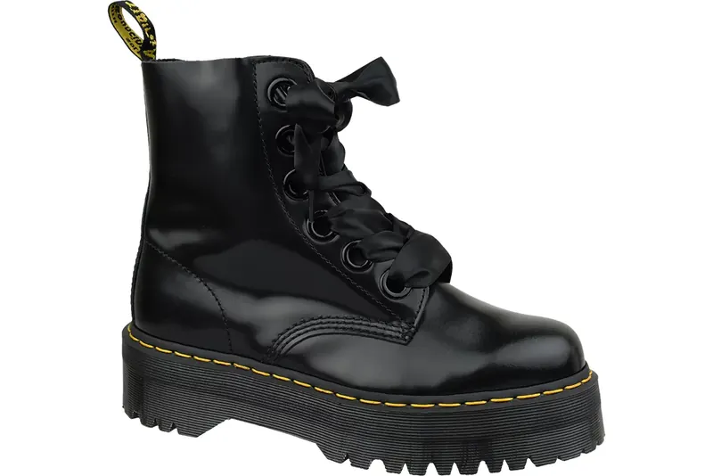 Dr. Martens Molly 24861001, Damskie, Czarne, glany, skóra licowa, rozmiar: 42