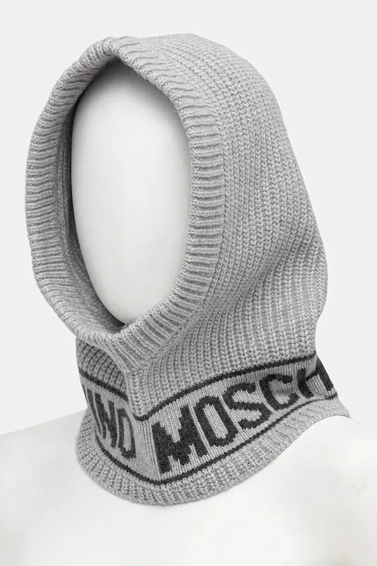 Moschino kaptur damski z dodatkiem wełny