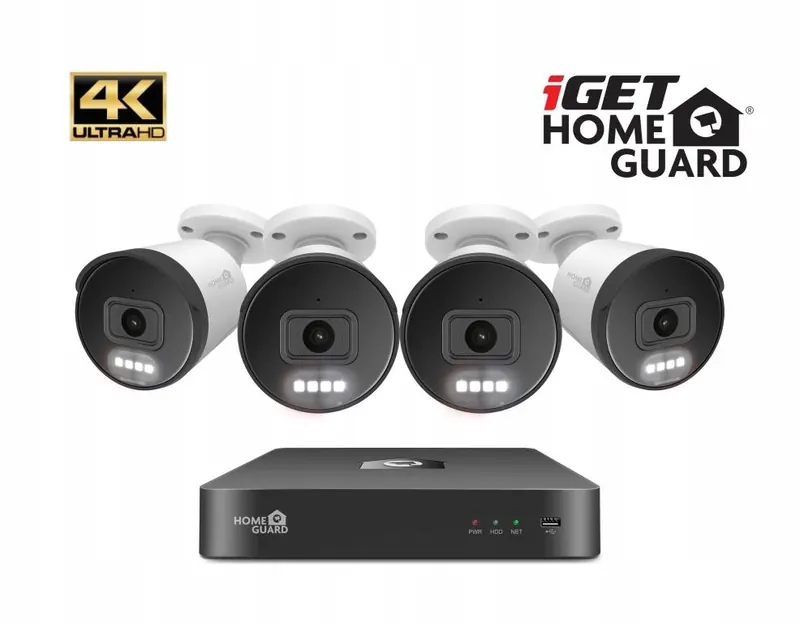 iGET HGNVK88504 Kamerový UltraHD 4K PoE set, 8CH Nvr 4x Ip 4K kamera,…