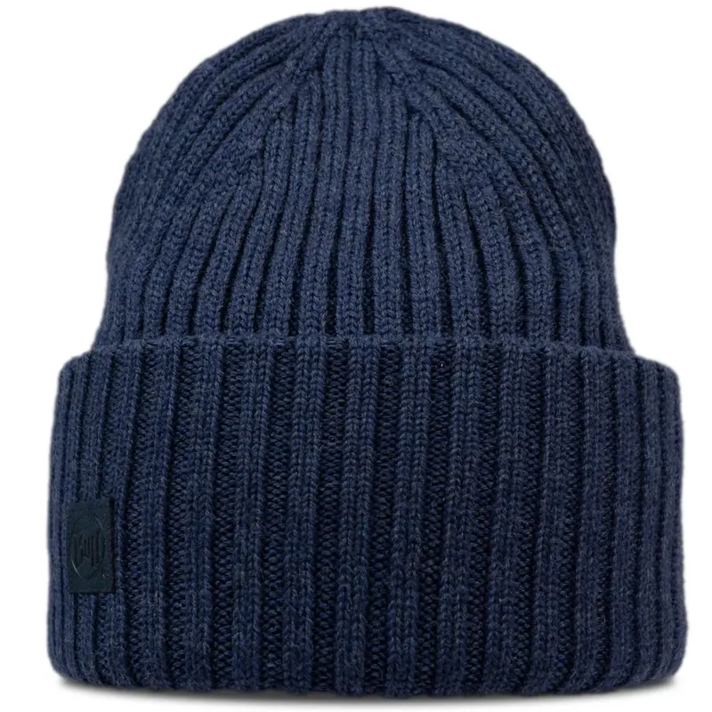 Buff Knitted Erviny Beanie 13668171710, Unisex, Granatowe, czapki, Merino, rozmiar: One size