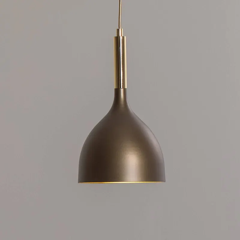 Lampa wisząca Noak, 1-punktowa, tytanowo-złota/złota, stal