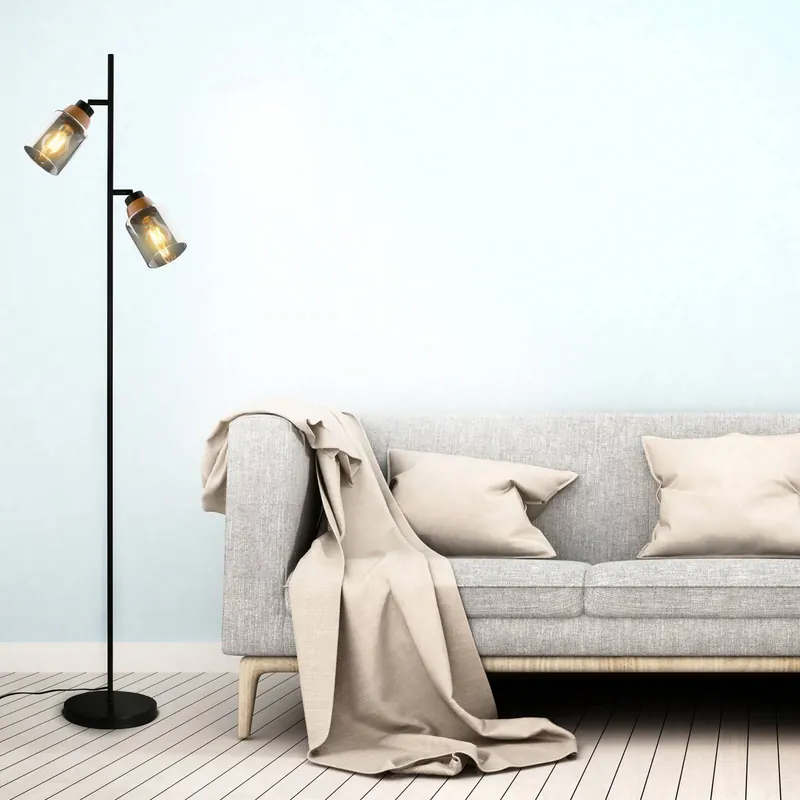 Lampa stojąca 1486025 2-pkt., klosze dymione szkło