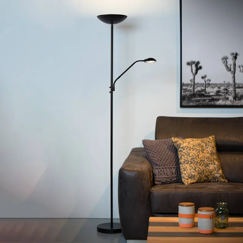 Lampa LED oświetlająca sufit Zenith z lampką do czytania LED, czarna