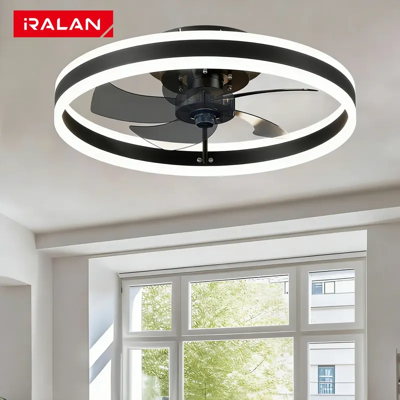 Prosta lampa sufitowa LED z wentylatorem sufitowym, zdalnym sterowaniem, akrylowa, inteligentna, do salonu, oświetlenie kuchenne, nowoczesny wentylator.
