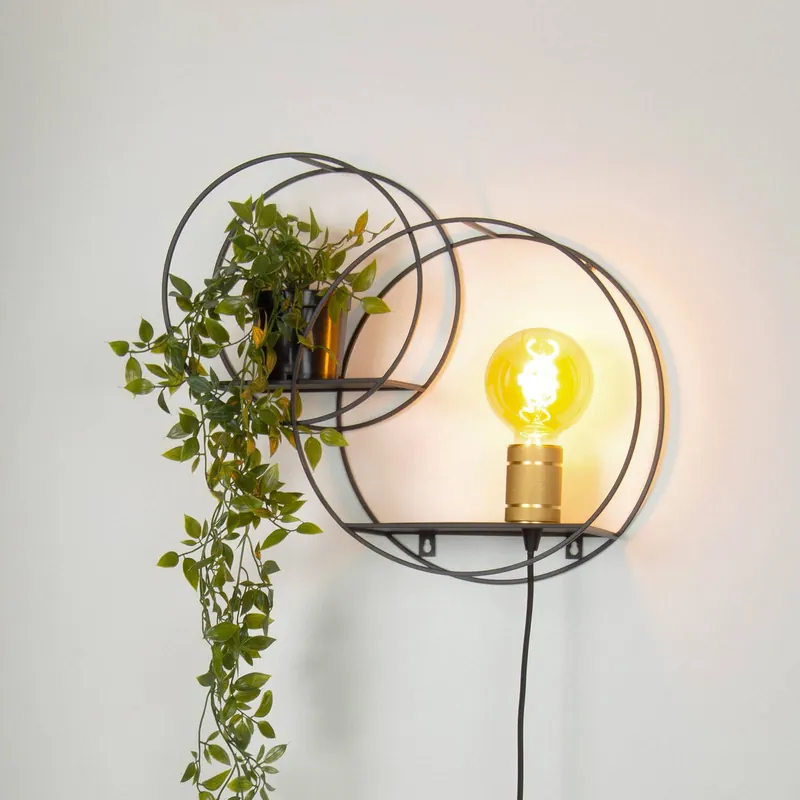 Kinkiet Circle, czarny, 38 cm, E27