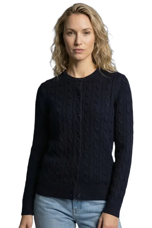 McGregor Cable Button Cardigan Navy Maat: S | Jassen Outlet | Dames | Blauw