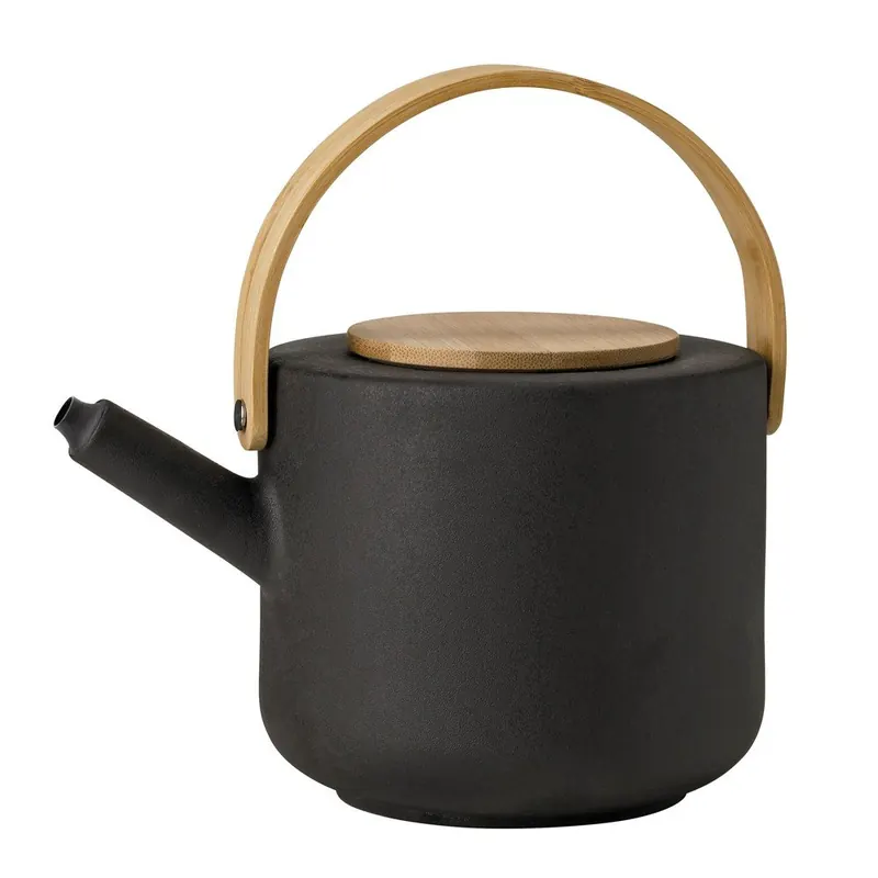 Czarny kamionkowy dzbanek do herbaty 1,25 l Theo – Stelton