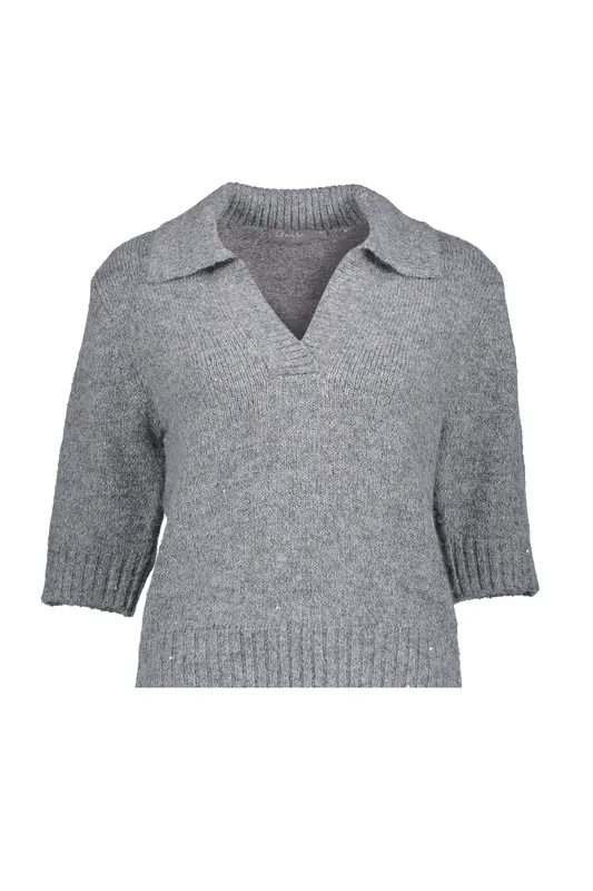 Geisha Pullover V-neck Lurex & Secq Grey/silver Maat: XXL | Sweaters Outlet | Dames | Grijs