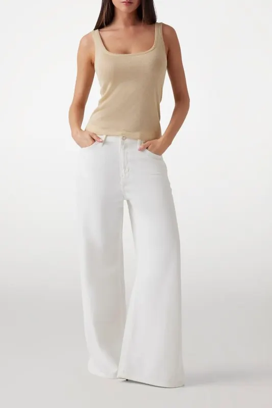 GUESS  Eco Nellie Tank Top Swtr Gold Lurex Maat: L | Mouwloze Tops Outlet | Dames | Goud