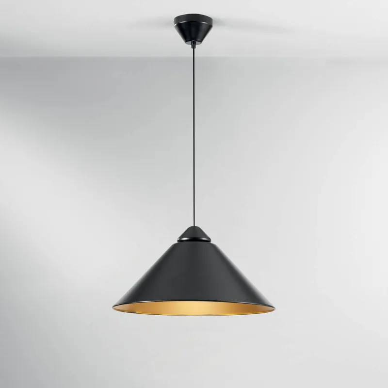 Żyrandol Big Bang, czarna/złota, Ø 49 cm, metal