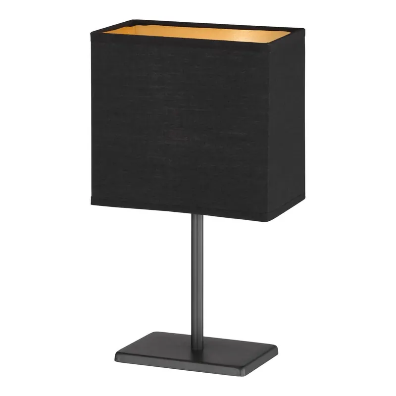Czarna lampa stołowa z tekstylnym kloszem (wysokość 30 cm) Kate – Fischer & Honsel