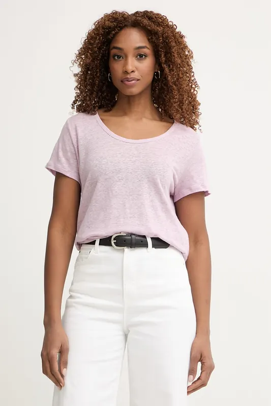 United Colors of Benetton T-shirt damski lniany