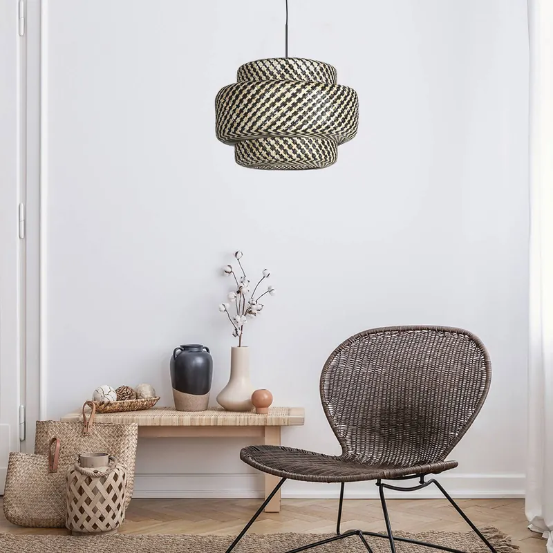 Żyrandol Sparkled Light 4478ZW, plecionka bambusowa, Ø 53 cm